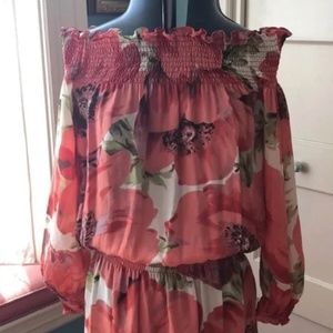 Celine RTW S/S Phoebe Philo Silk Off The Shoulder  Poppy Dress VINTAGE RUNWAY -